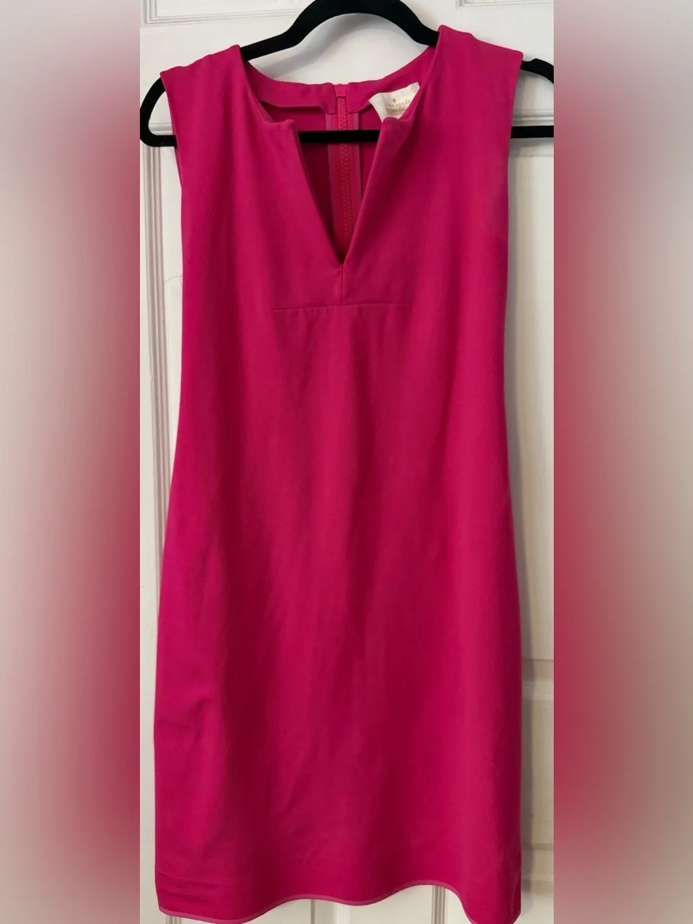 Kate Spade New York Hot Pink Shift Dress Size 6 Sleeveless Exposed Zip